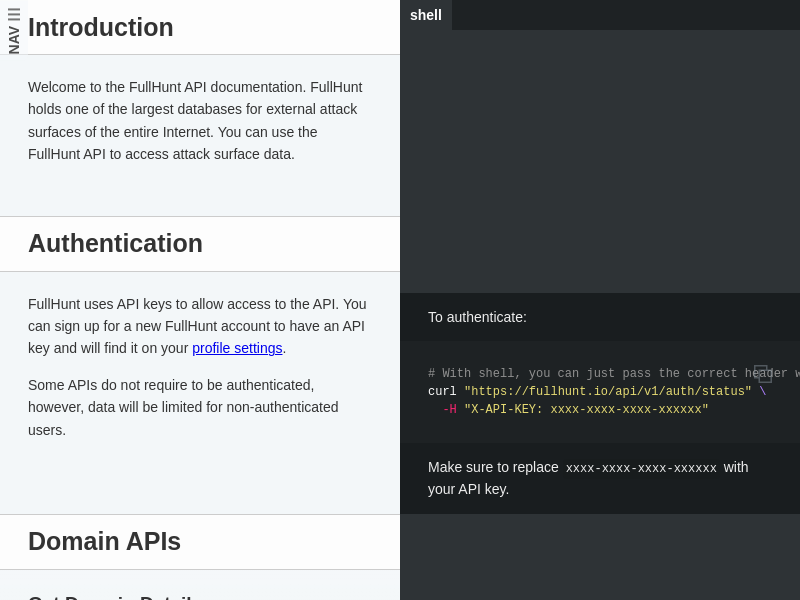 Screenshot of FullHunt API website