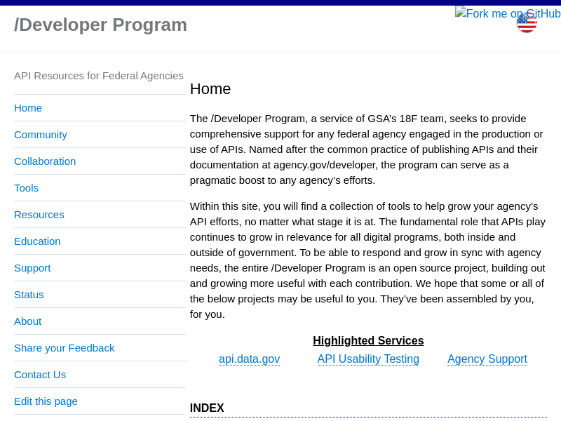 Screenshot of API-All-the-X website