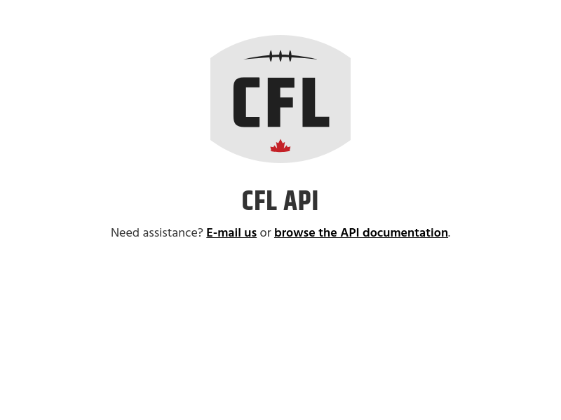 Screenshot of CFL.ca API website