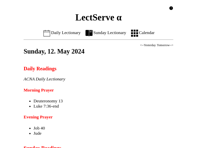 Screenshot of Lectserve website