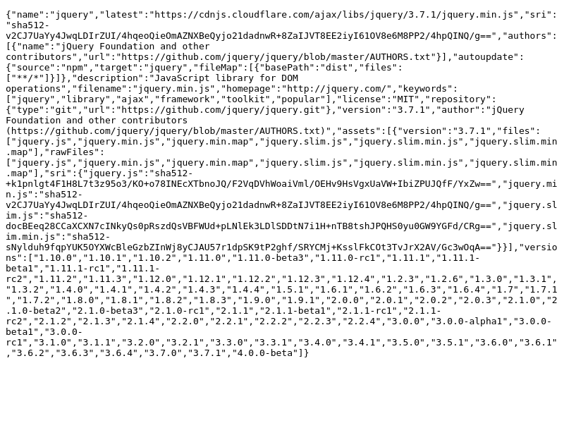 Screenshot of jQuery API website
