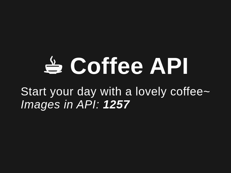 Screenshot of Coffee API website