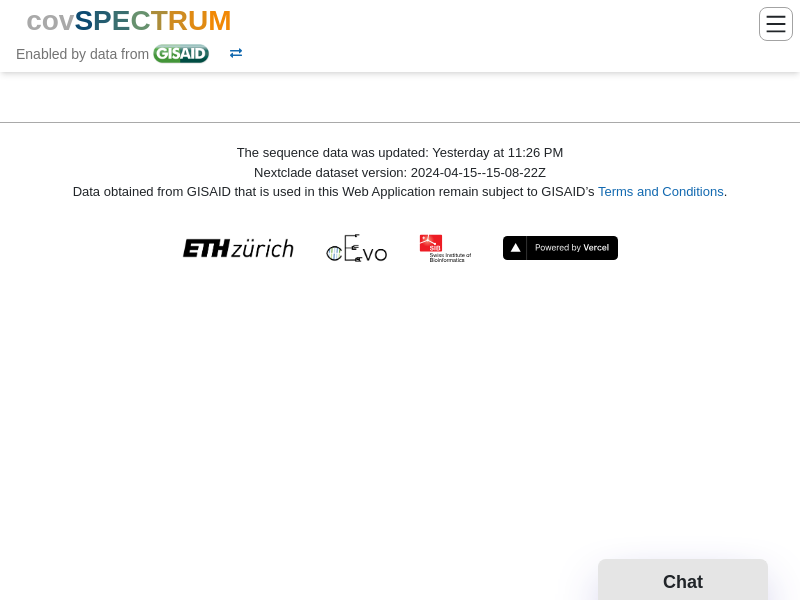 Screenshot of COVID-spectrum API website
