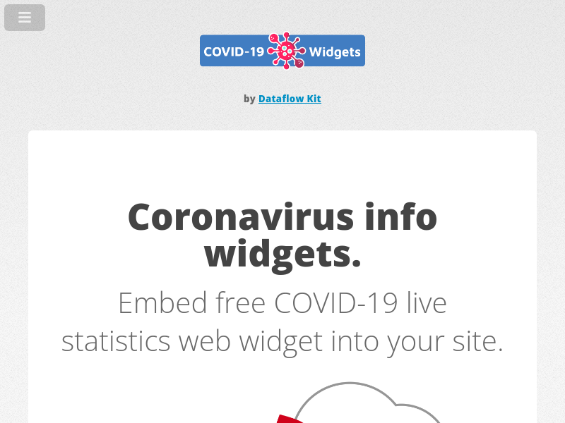 Screenshot of COVID-19 DataFlowKit website