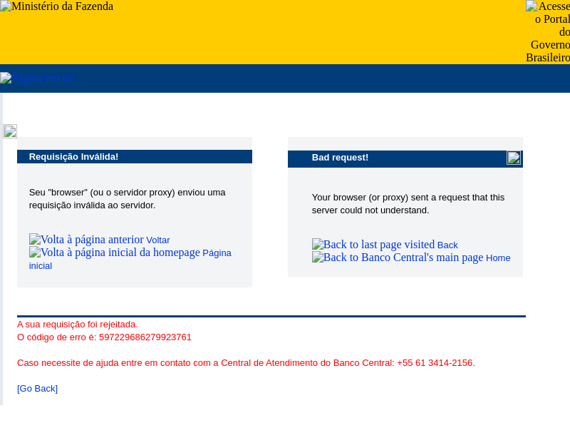 Screenshot of Banco Central do Brasil - Dados Abertos website
