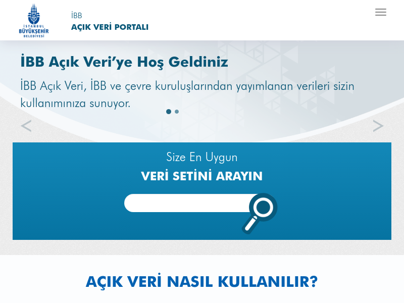 Screenshot of Istanbul Data Platform website