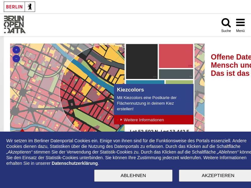 Screenshot of Berlin Daten website
