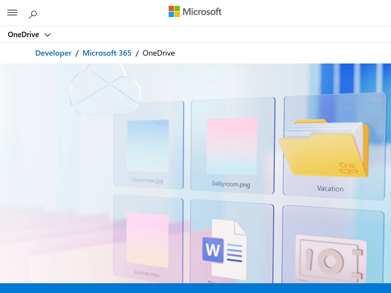 Screenshot of Microsoft OneDrive website