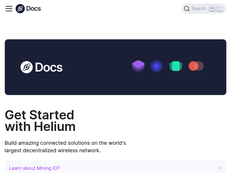 Screenshot of Helium Blockchain API website
