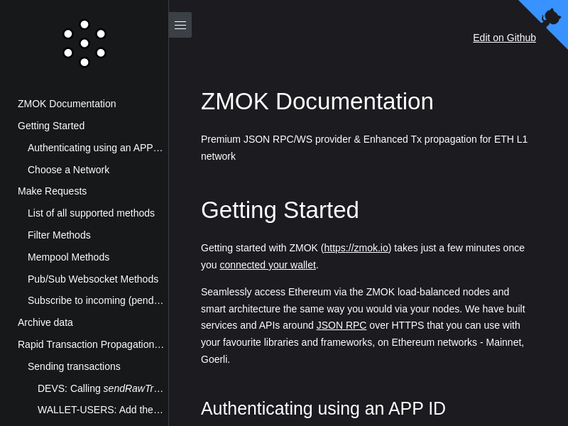 Screenshot of Zmok website