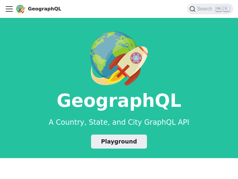 Screenshot of GeoGraphQL website