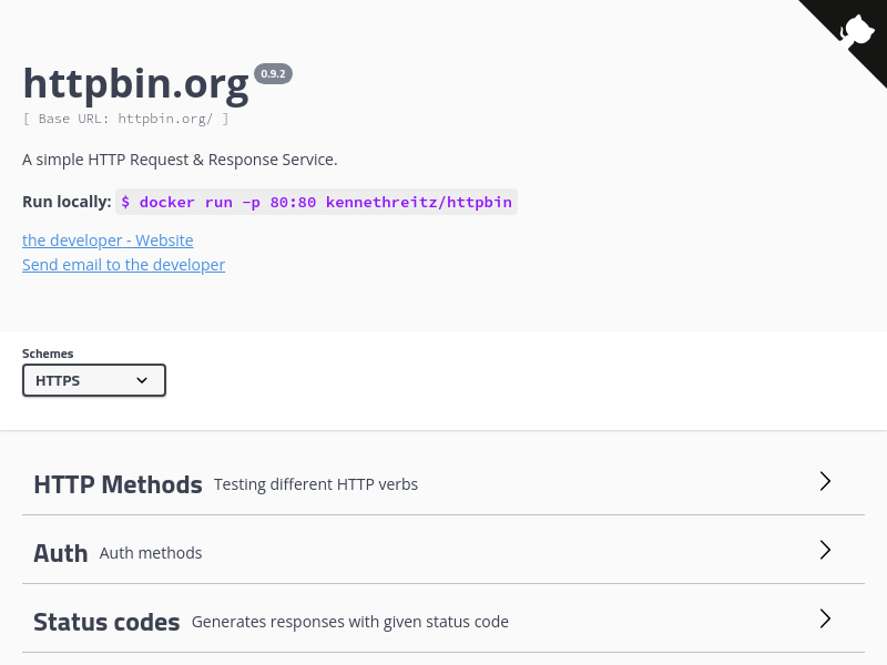 Screenshot of HTTPBin website