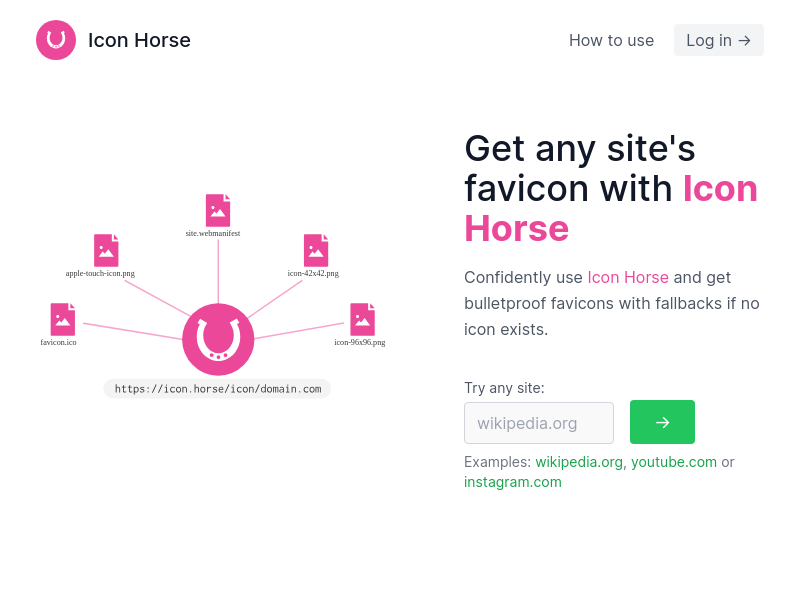 Screenshot of Icon Horse website