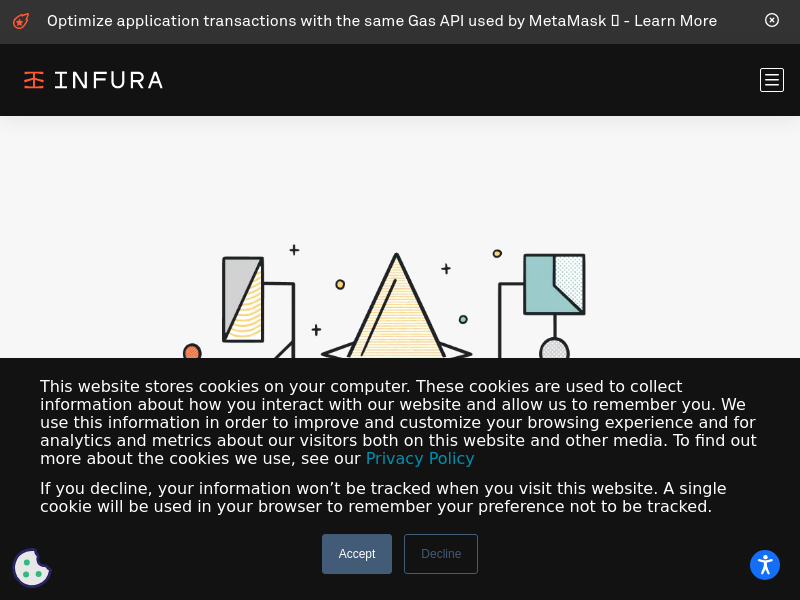 Screenshot of Infura website