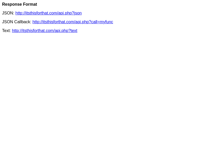 Screenshot of ThisForThat API website