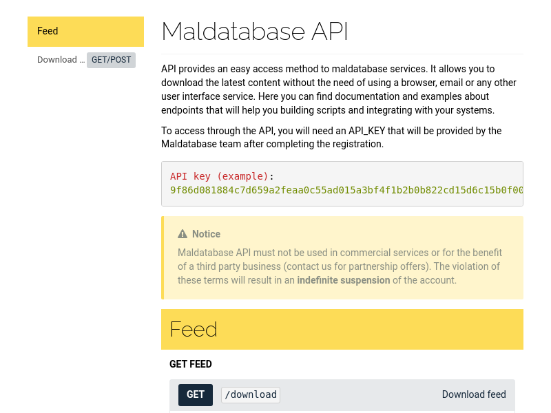 Screenshot of MAL Database website