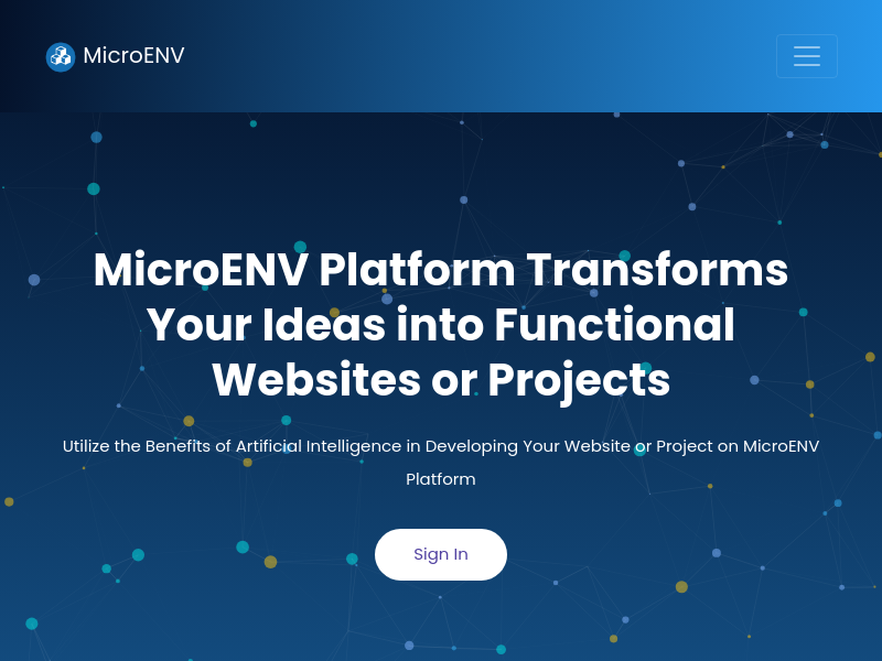 Screenshot of MicroENV website