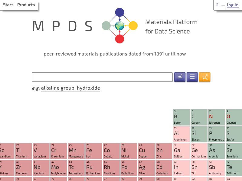 Screenshot of MPDS website
