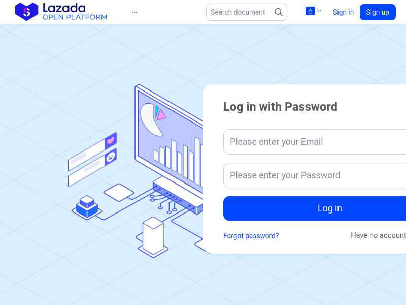 Screenshot of Lazada Open Platform website