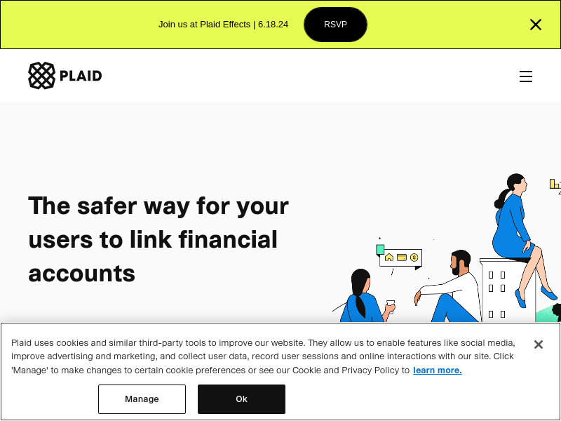 Screenshot of Plaid website