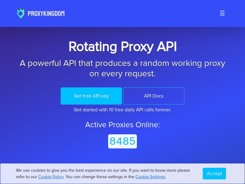 Screenshot of ProxyKingdom website