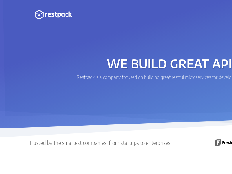 Screenshot of Restpack API website