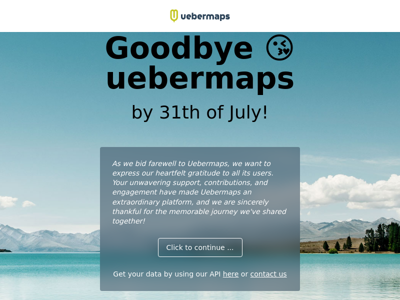 Screenshot of Uebermaps API v2 website