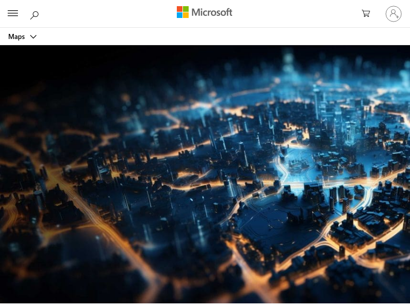 Screenshot of Microsoft Maps API website
